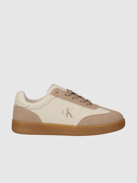 Sapatilha Calvin Klein Menina Low Cut Lace-Up Sneaker Nude/milk Sapatilha Calvin Klein Menina Low Cut Lace-Up Sneaker Nude/milk