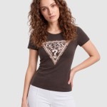 T-Shirt Guess Mulher Ss Cn Crystals Triangle Tee