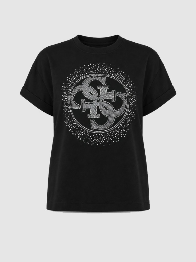 T-Shirt Guess Mulher Ss Cn Round 4G Degrade Hotfix