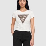 T-Shirt Guess Mulher Ss Cn Snake Triangle Tee