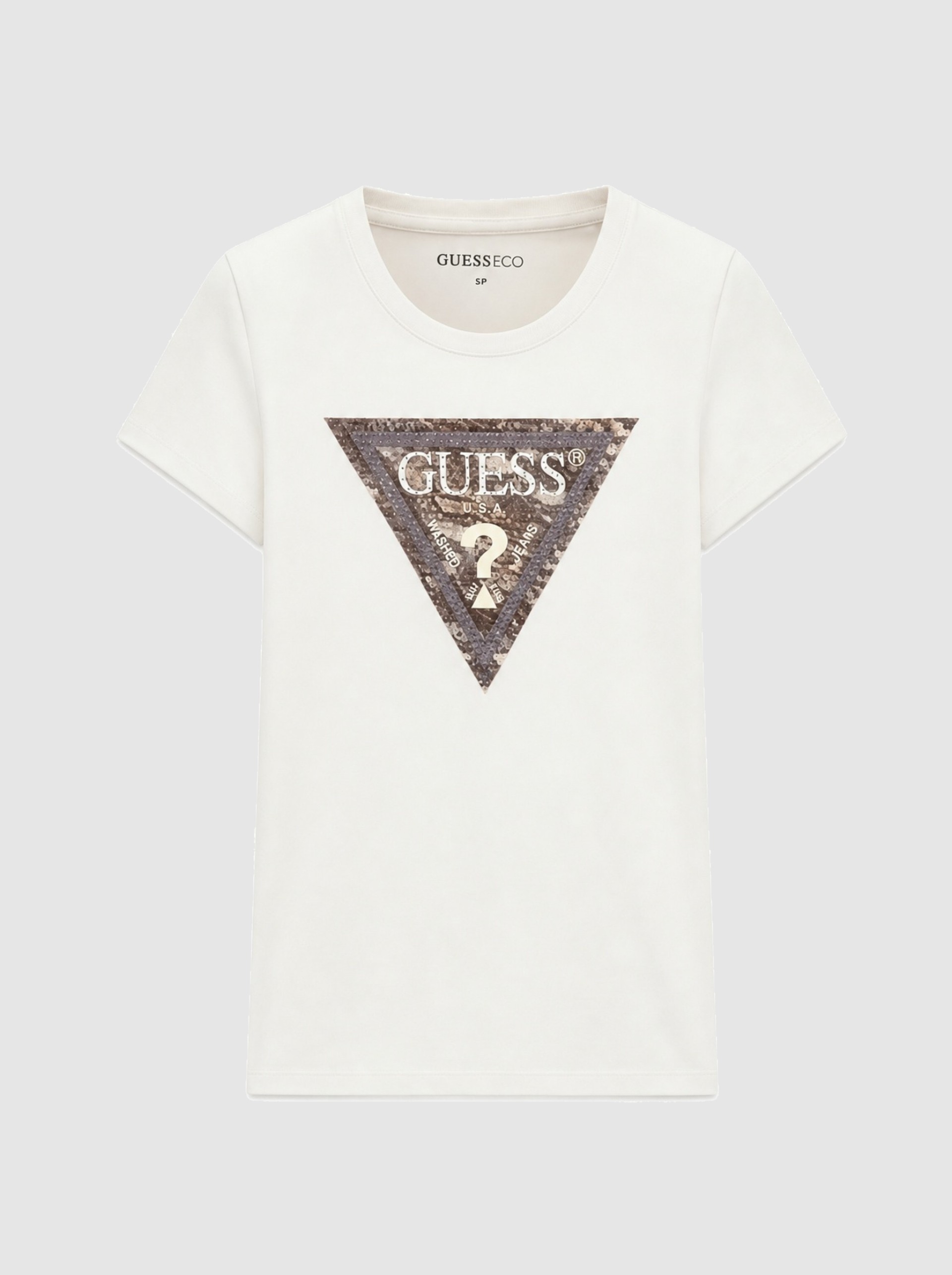 T-Shirt Guess Mulher Ss Cn Snake Triangle Tee
