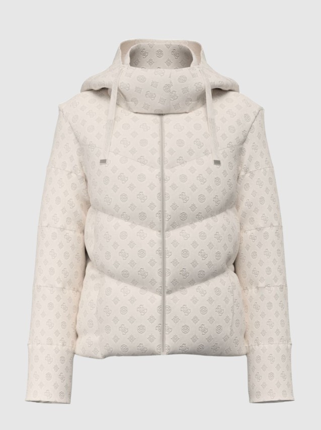 Kispo Guess Mulher New Daisy Crop Logo Puffer