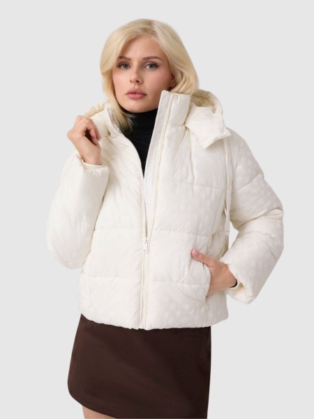 Kispo Guess Mulher New Daisy Crop Logo Puffer Kispo Guess Mulher New Daisy Crop Logo Puffer