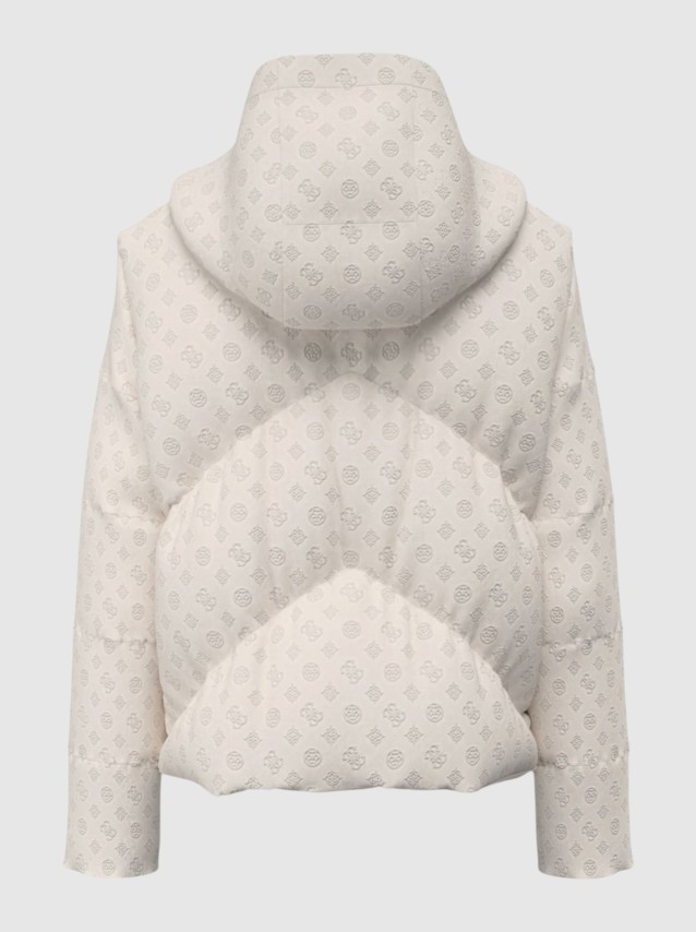 Kispo Guess Mulher New Daisy Crop Logo Puffer