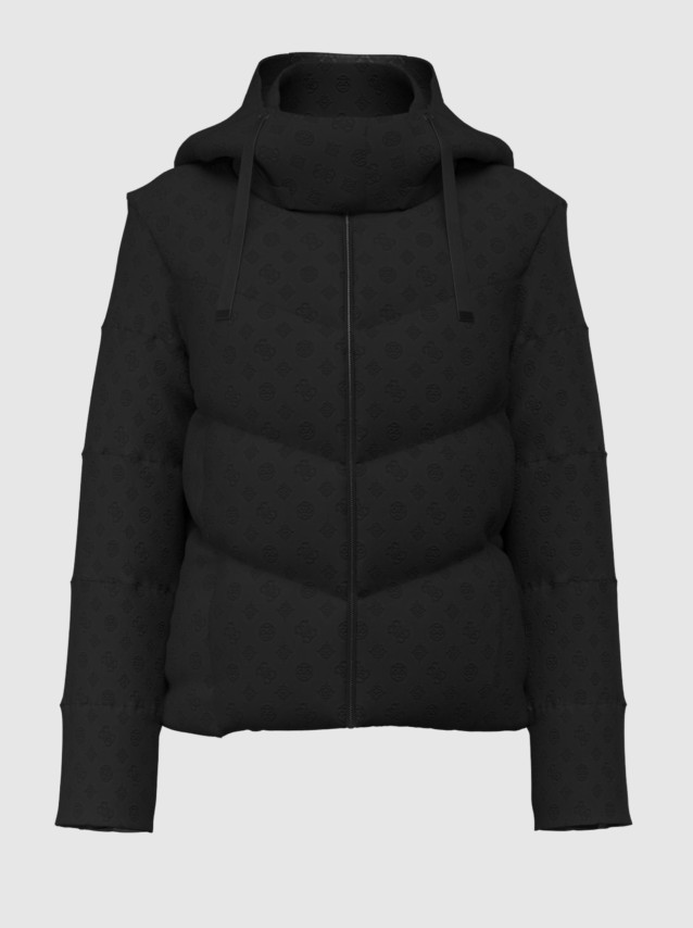 Kispo Guess Mulher New Daisy Crop Logo Puffer