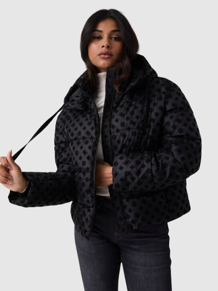 Kispo Guess Mulher New Daisy Crop Logo Puffer