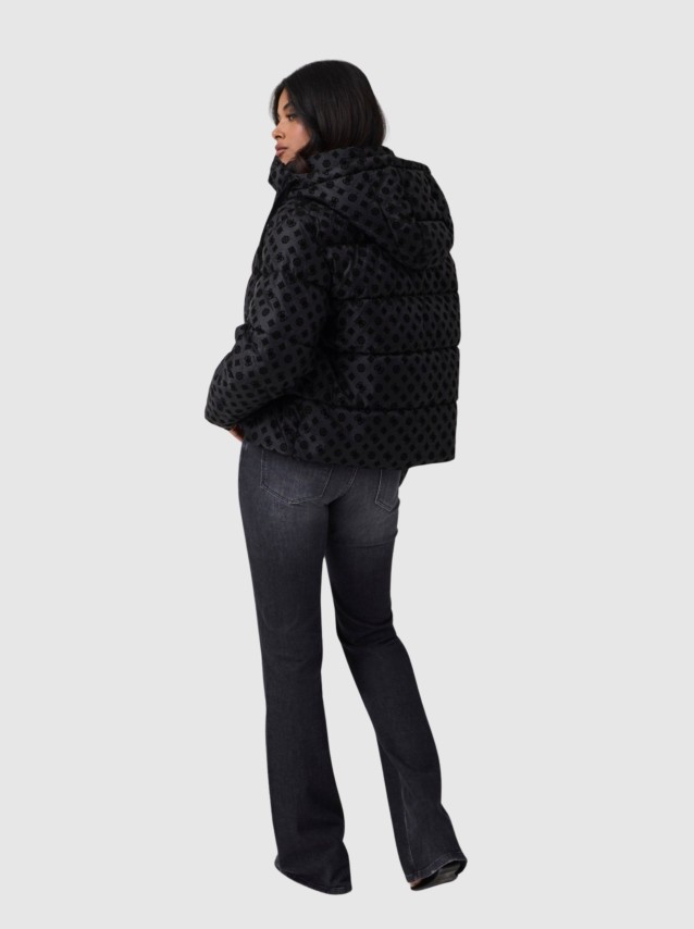 Kispo Guess Mulher New Daisy Crop Logo Puffer