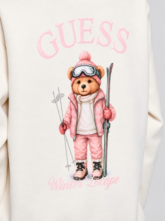 Sweatshirt Guess Mulher Fabrizia Hoodie Sweatshirt