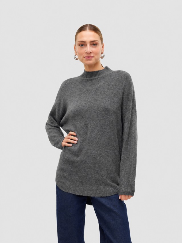 Camisola Vero Moda Mulher Vmplaza Ls Highnck Long Pullover Ga Noos