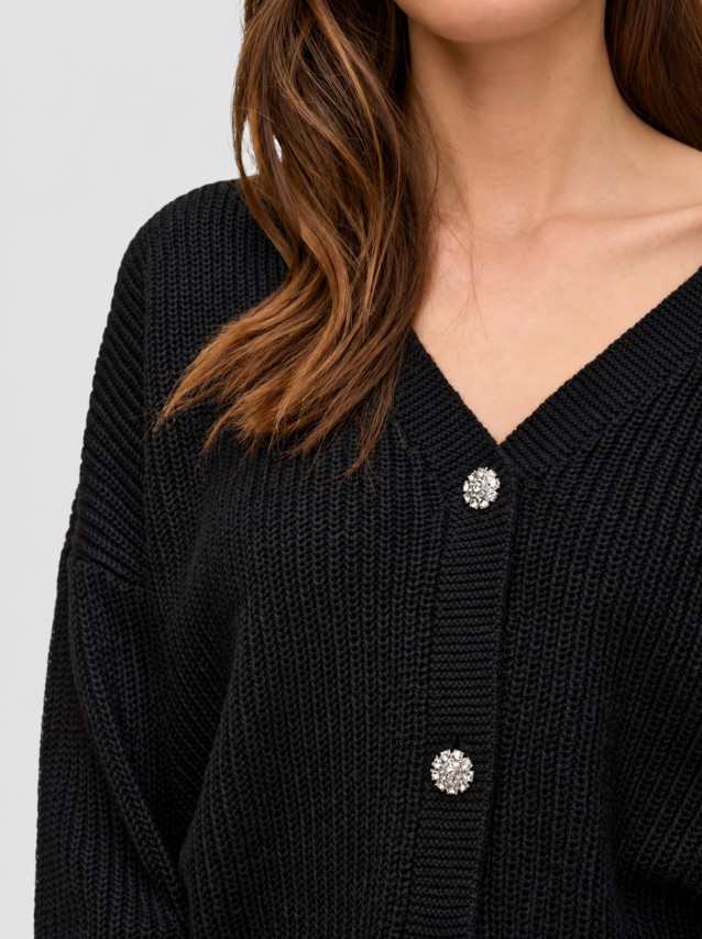 Casaco Vero Moda Mulher Vmlealight Ls V-Neck Jewel Cardigan Noos