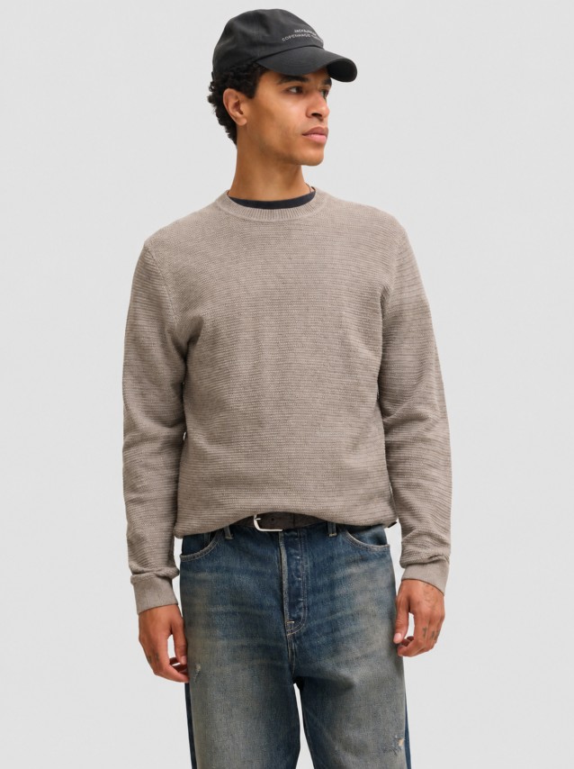 Camisola Jack & Jones Homem Jprbluriley Knit Crew Neck Ls Sn