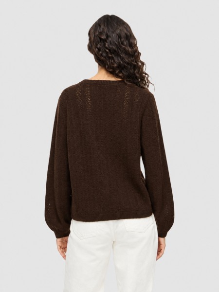 Camisola Vila Mulher Viliga Pointelle L/s O-Neck Top- Noos Camisola Vila Mulher Viliga Pointelle L/s O-Neck Top- Noos