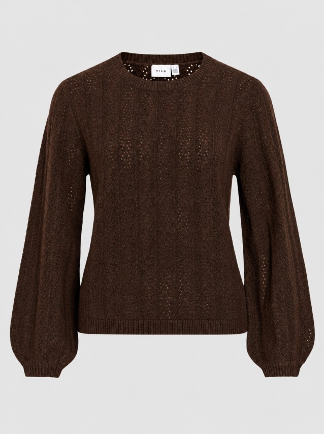Camisola Vila Mulher Viliga Pointelle L/s O-Neck Top- Noos