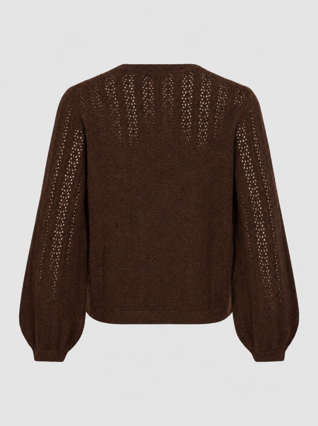 Camisola Vila Mulher Viliga Pointelle L/s O-Neck Top- Noos