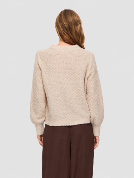 Casaco Vila Mulher Vituli V-Neck L/s Knit Cardigan/pb/rc Casaco Vila Mulher Vituli V-Neck L/s Knit Cardigan/pb/rc