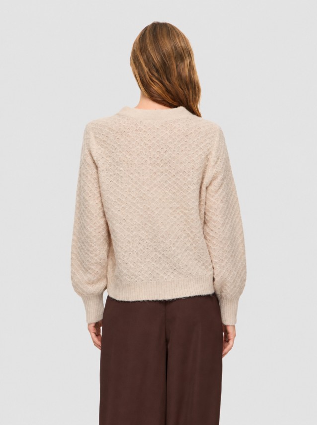 Casaco Vila Mulher Vituli V-Neck L/s Knit Cardigan/pb/rc
