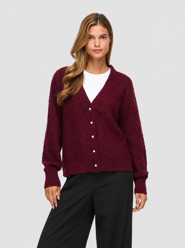 Casaco Vila Mulher Vituli V-Neck L/s Knit Cardigan/pb/rc