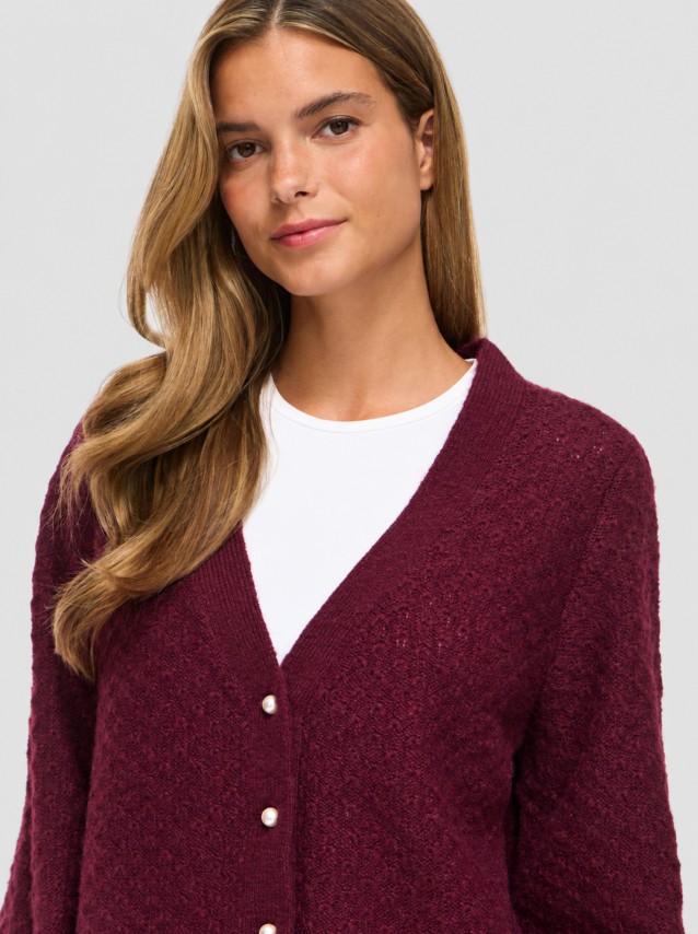 Casaco Vila Mulher Vituli V-Neck L/s Knit Cardigan/pb/rc