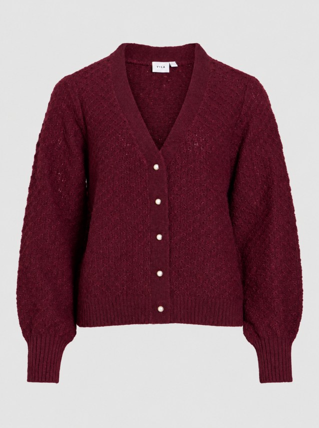 Casaco Vila Mulher Vituli V-Neck L/s Knit Cardigan/pb/rc