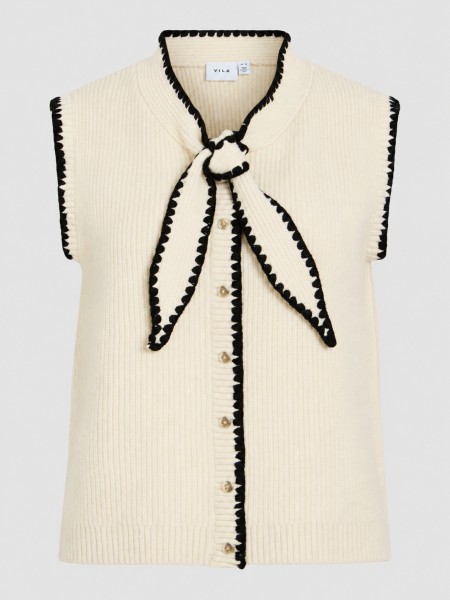 Colete Vila Mulher Viceleste S/l Tie Knit Top/rf Colete Vila Mulher Viceleste S/l Tie Knit Top/rf