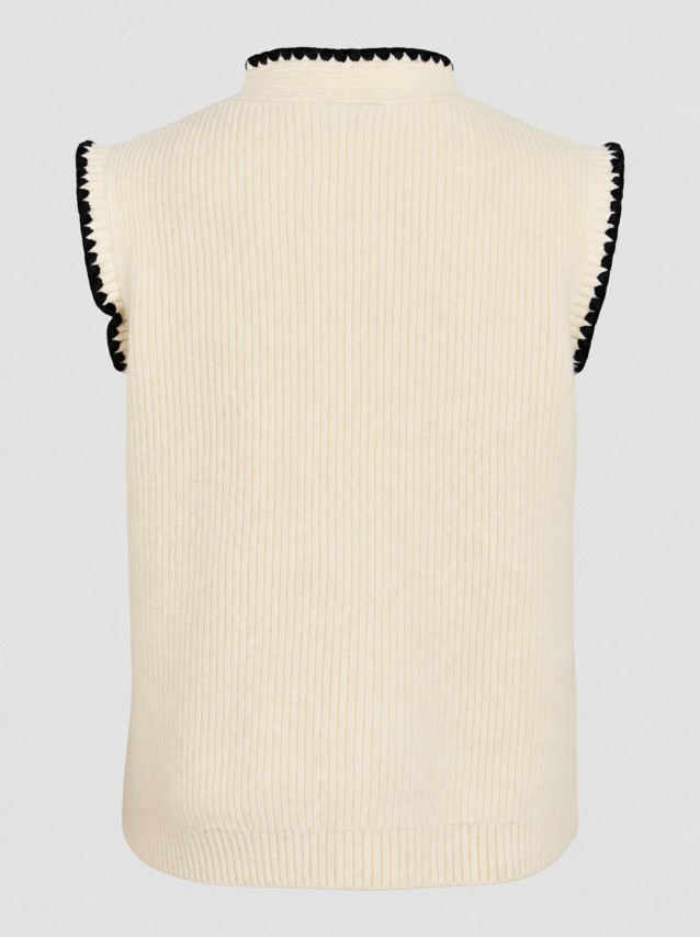 Colete Vila Mulher Viceleste S/l Tie Knit Top/rf