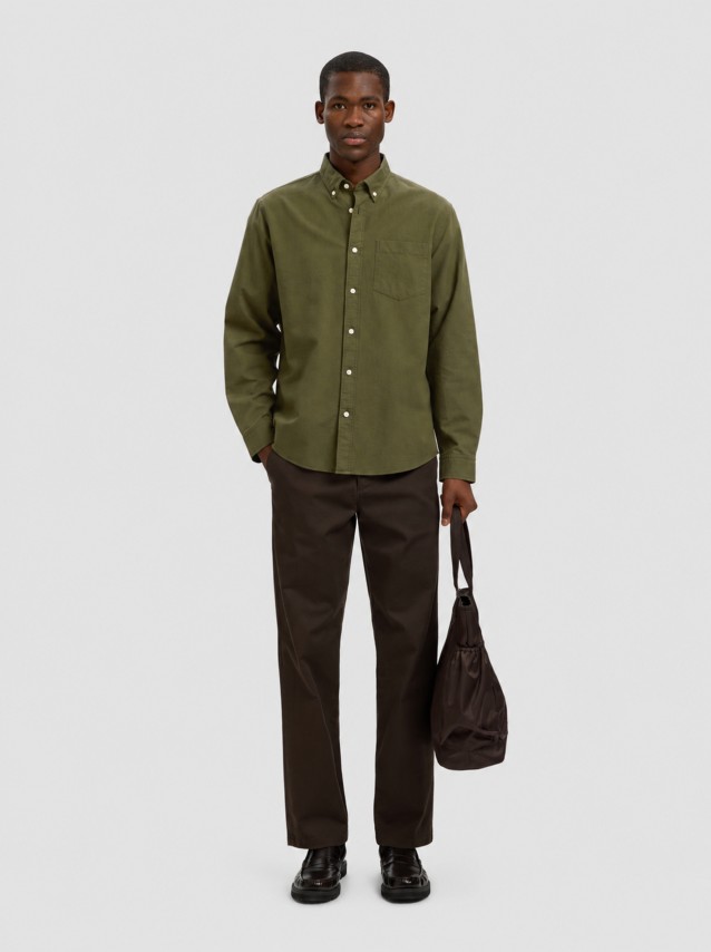 Camisa Selected Homem Slmregcole Rick-Ox Shirt Ls Noos
