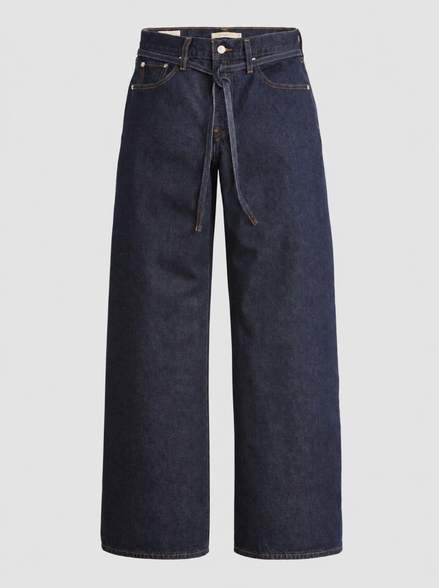 Jeans Levis  Mulher Xl Straight Dark Indigo - Flat Finish
