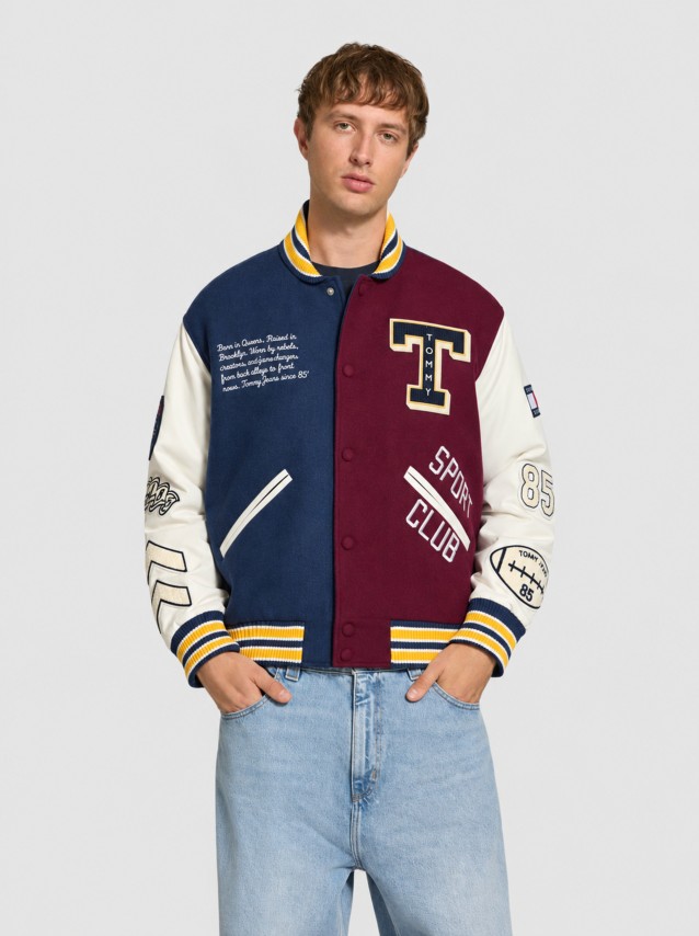 Casaco Tommy Jeans Homem Tjm Letterman Wool Varsity Jkt