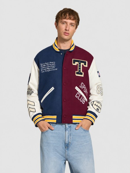 Casaco Tommy Jeans Homem Tjm Letterman Wool Varsity Jkt Casaco Tommy Jeans Homem Tjm Letterman Wool Varsity Jkt