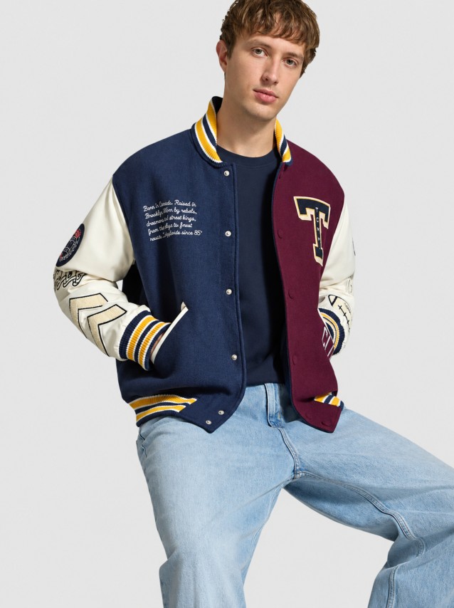 Casaco Tommy Jeans Homem Tjm Letterman Wool Varsity Jkt