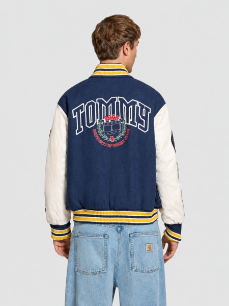 Casaco Tommy Jeans Homem Tjm Letterman Wool Varsity Jkt