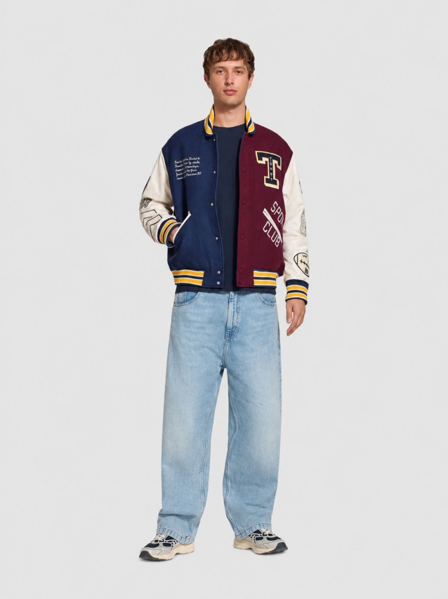 Casaco Tommy Jeans Homem Tjm Letterman Wool Varsity Jkt