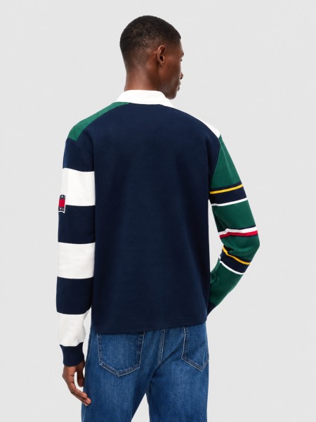 Polo Tommy Jeans Homem Tjm Reg Tommy Knitted Rugby Ext Polo Tommy Jeans Homem Tjm Reg Tommy Knitted Rugby Ext