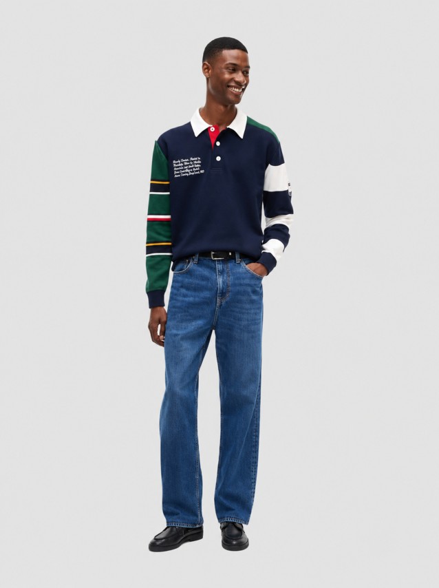 Polo Tommy Jeans Homem Tjm Reg Tommy Knitted Rugby Ext
