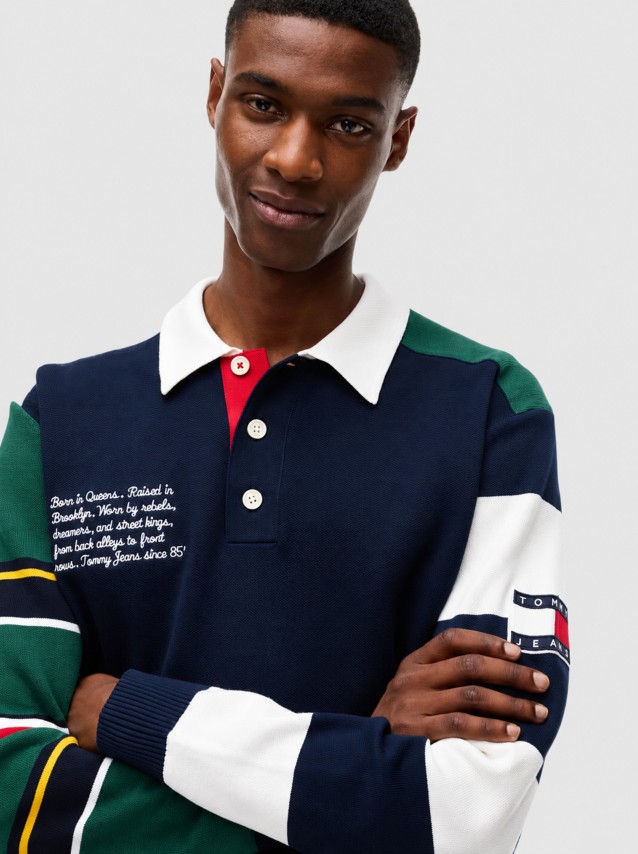 Polo Tommy Jeans Homem Tjm Reg Tommy Knitted Rugby Ext