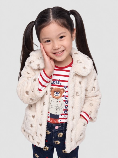 Casaco Guess Menina Faux Fur Ls Jacket W/zip Casaco Guess Menina Faux Fur Ls Jacket W/zip