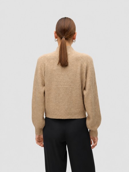 Camisola Vero Moda Mulher Vmleaf Ls High Neck Pullover Noos