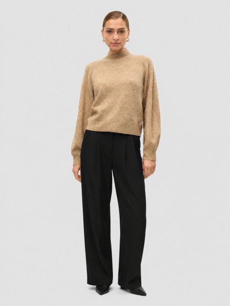 Camisola Vero Moda Mulher Vmleaf Ls High Neck Pullover Noos