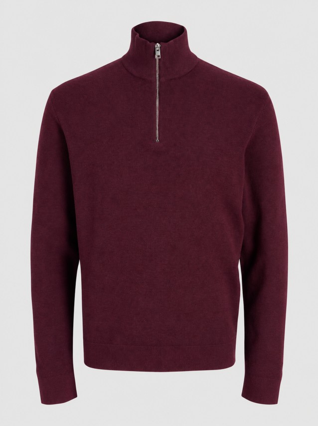 Camisola Jack & Jones Homem Jprblamilano Stitch Knit Half Zip Sn