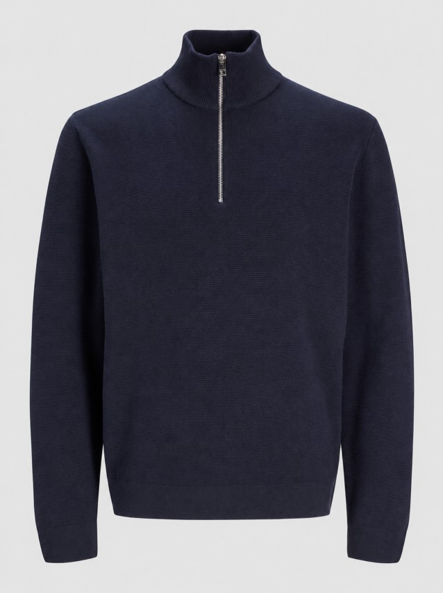Camisola Jack & Jones Homem Jprblamilano Stitch Knit Half Zip Sn