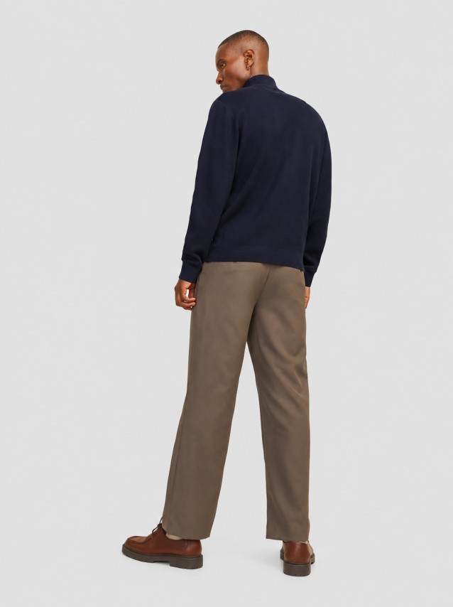 Camisola Jack & Jones Homem Jprblamilano Stitch Knit Half Zip Sn
