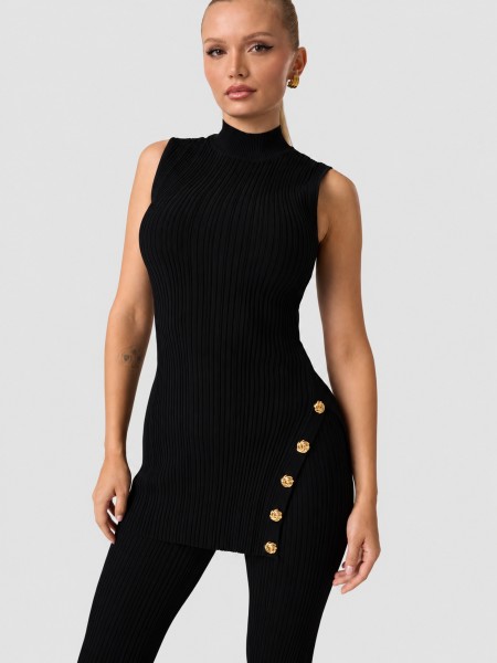 Top Guess Mulher Lima Belted Tunic Swtr Top Guess Mulher Lima Belted Tunic Swtr