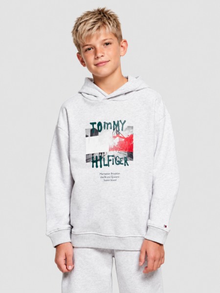 Sweatshirt Tommy Hilfiger Menino Flag Grafitti Hoodie Sweatshirt Tommy Hilfiger Menino Flag Grafitti Hoodie