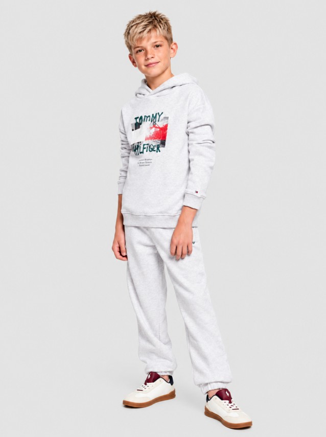 Sweatshirt Tommy Hilfiger Menino Flag Grafitti Hoodie