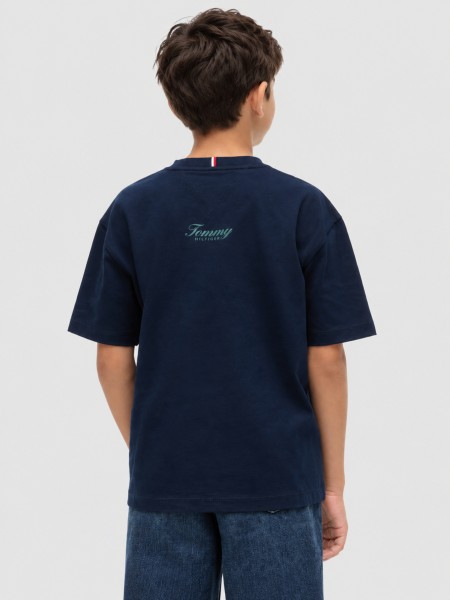 T-Shirt Tommy Hilfiger Menino Flag Grafitti Tee Ss T-Shirt Tommy Hilfiger Menino Flag Grafitti Tee Ss