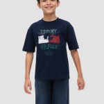 T-Shirt Tommy Hilfiger Menino Flag Grafitti Tee Ss