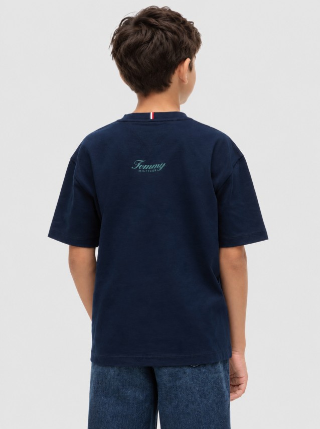 T-Shirt Tommy Hilfiger Menino Flag Grafitti Tee Ss