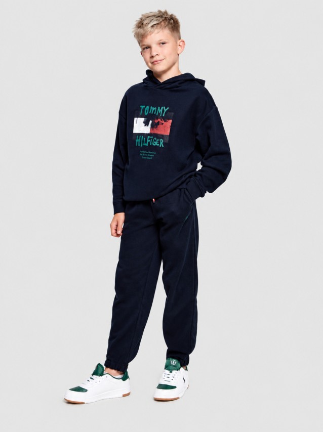Cal�as Tommy Hilfiger Menino Flag Graffiti Sweatpant