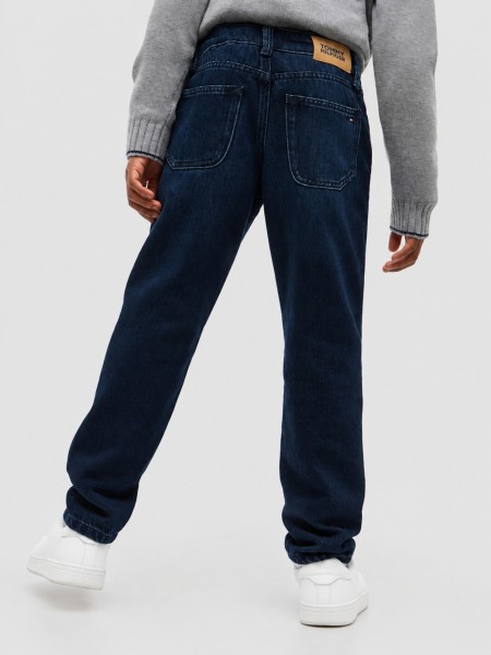 Jeans Tommy Hilfiger Menino Straight Blue Black Jeans Tommy Hilfiger Menino Straight Blue Black