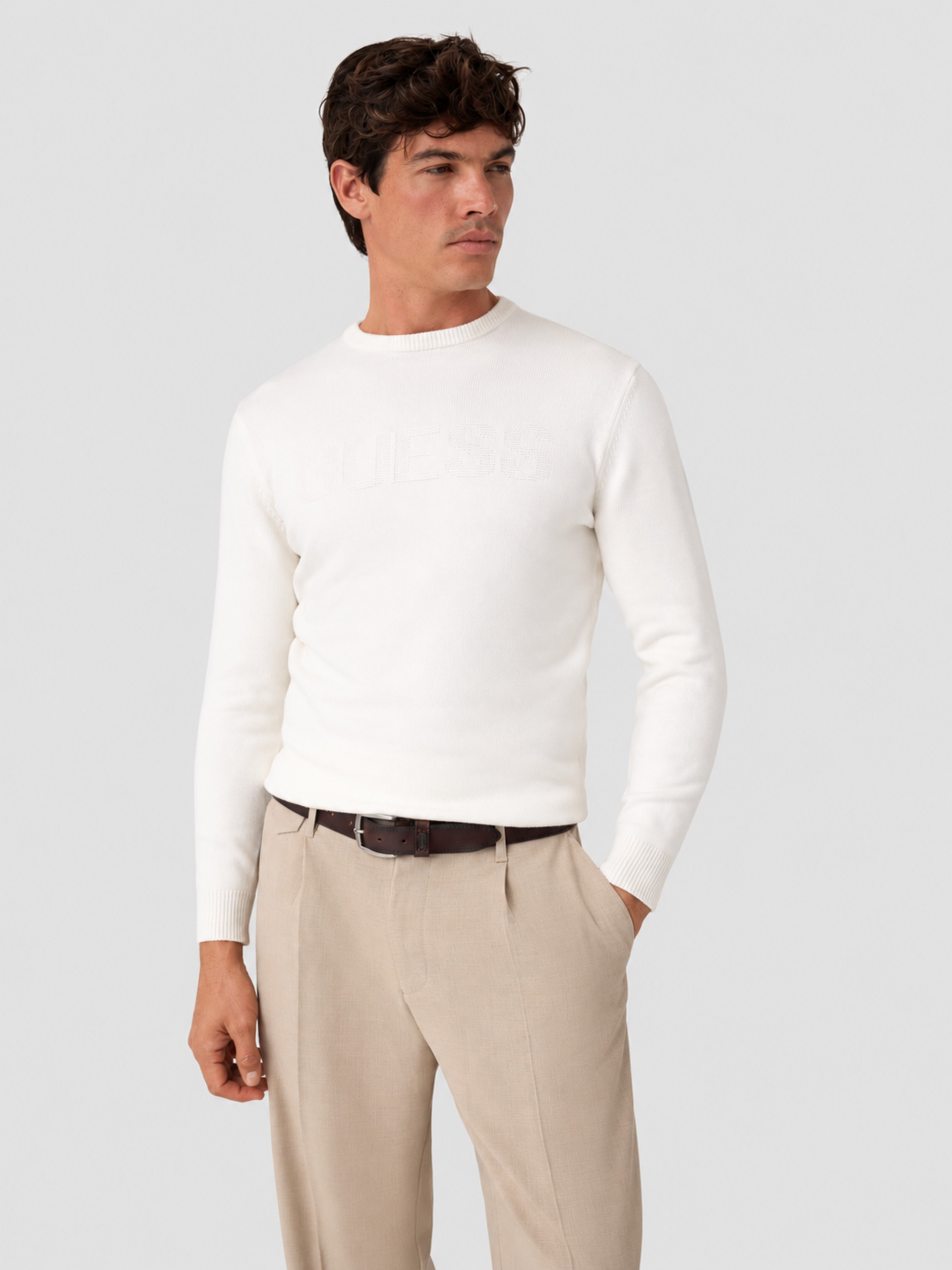 Camisola Guess Homem Noburo Cn Logo Reverse Ls Swtr